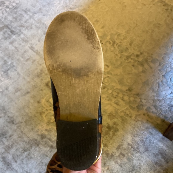 Used pleather cheetah print boots with gold heel bar. - Picture 6 of 7